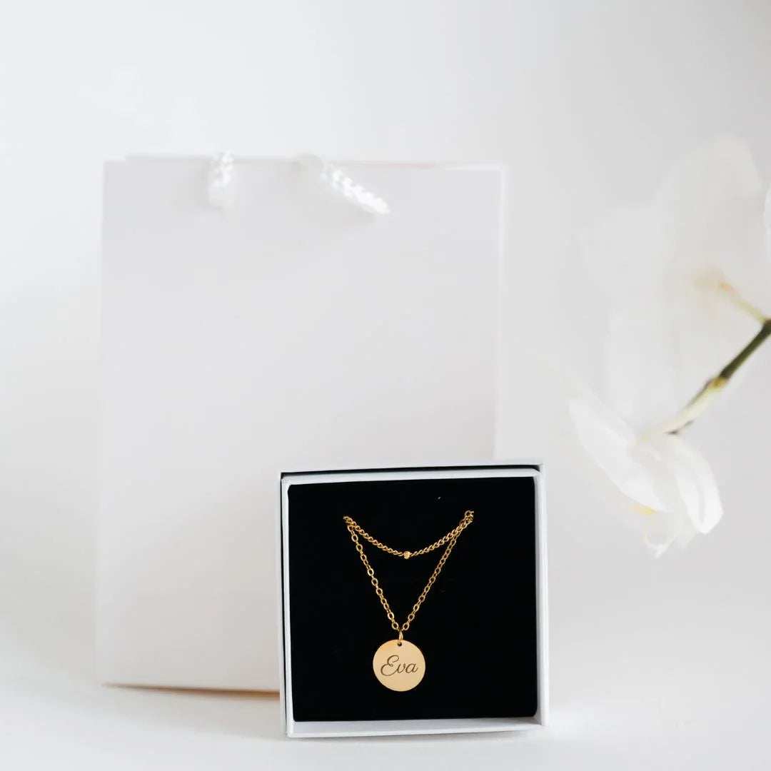 Atelya™ Personalized Circle Pendant Necklace Gold - Image 8