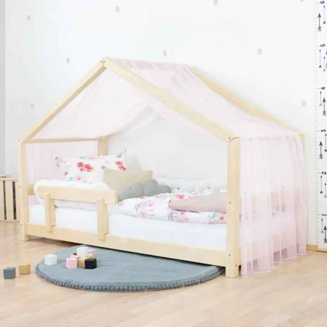 Benlemi® Children's House Bed LUCKY with Firm Bed Guard 120x200 White - Image 4