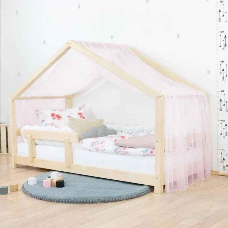 Benlemi® Children's House Bed LUCKY with Firm Bed Guard 90x190 White - Image 3