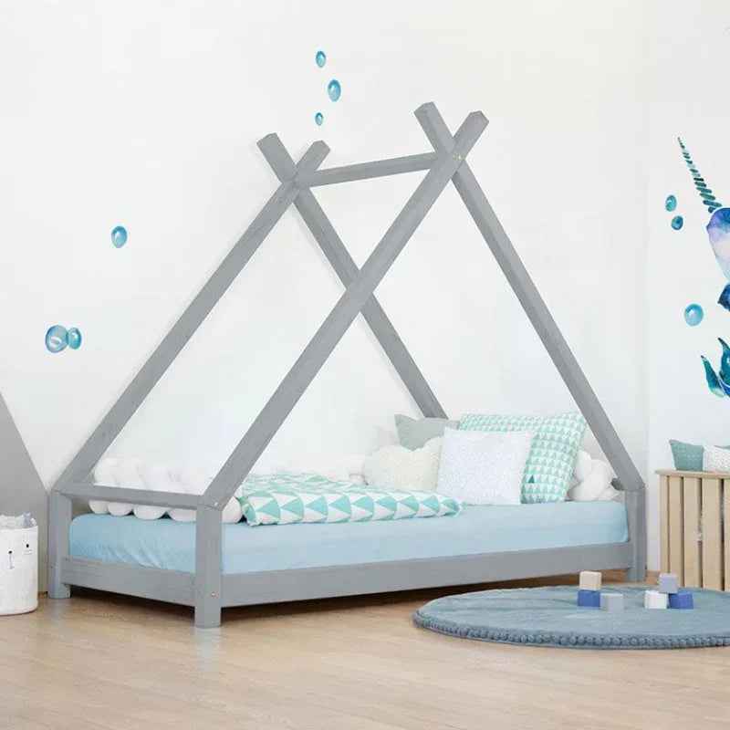 Benlemi® Children's house bed TAHUKA 200x90 Grey