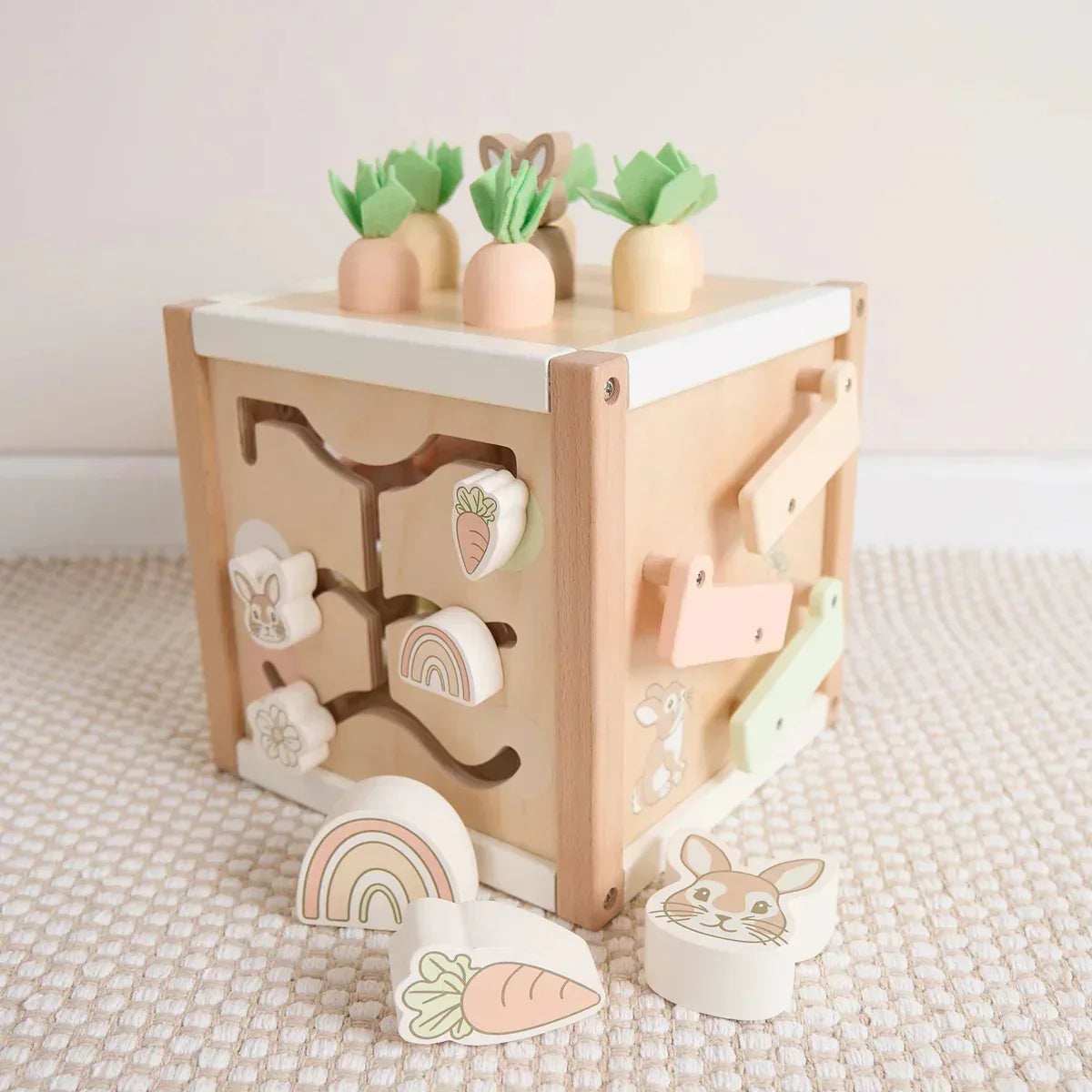 Bieco® Wooden Activity Cube Rabbit Fine - Image 3