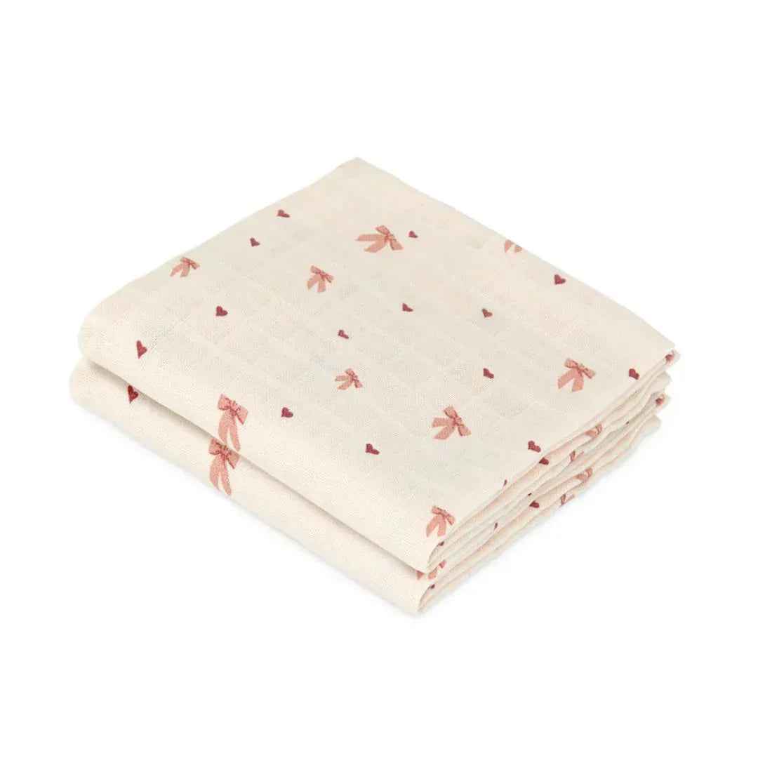 CamCam® 2 Musling Cloths GOTS Bows 70x70 - Image 3