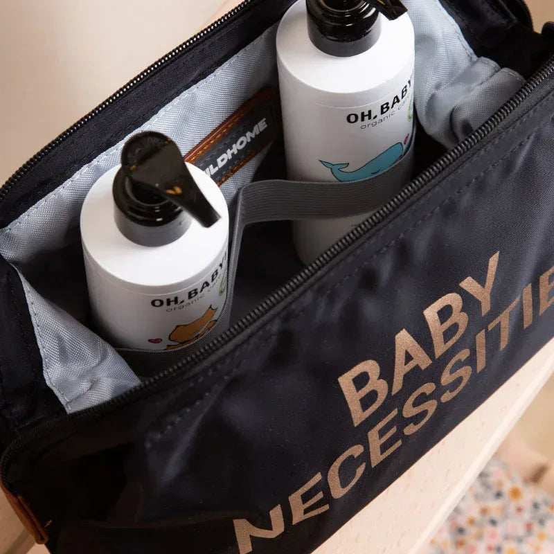 Childhome® Baby Necessities Toiletry Bag Black Gold - Image 3