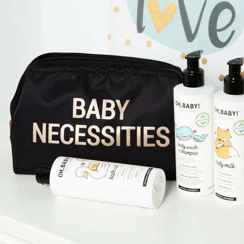 Childhome® Baby Necessities Toiletry Bag Black Gold - Image 4