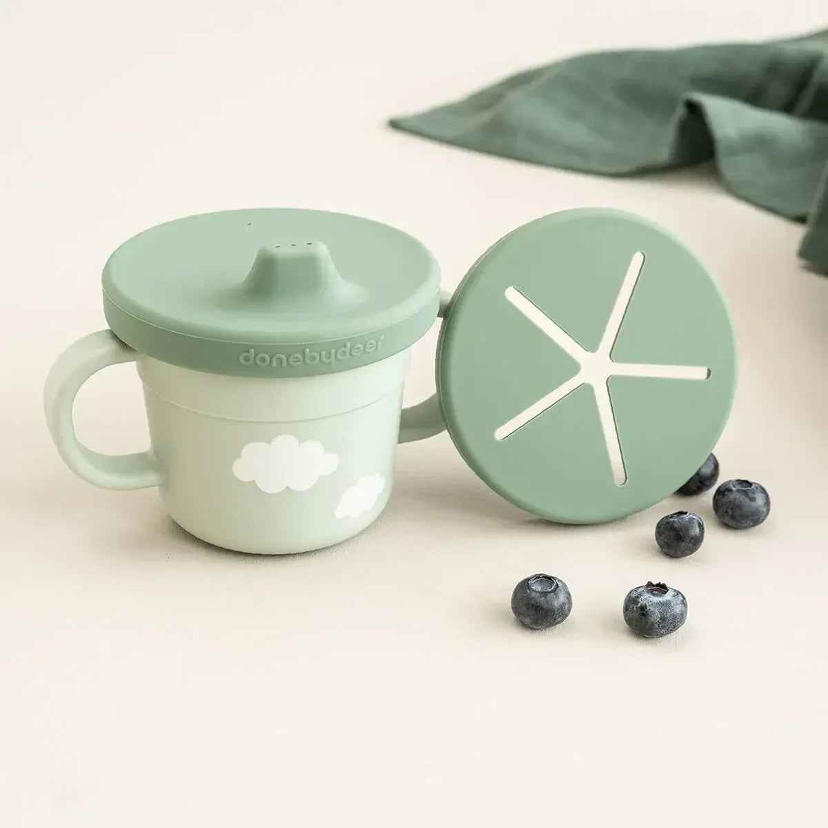 Done by Deer® 3-in-1 spout/snack cup Foodie Croco Green 215ml - Image 5