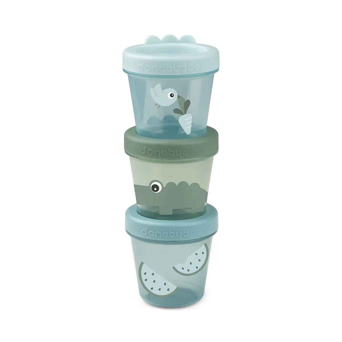Done by Deer® Baby food container 3-pack Croco Green