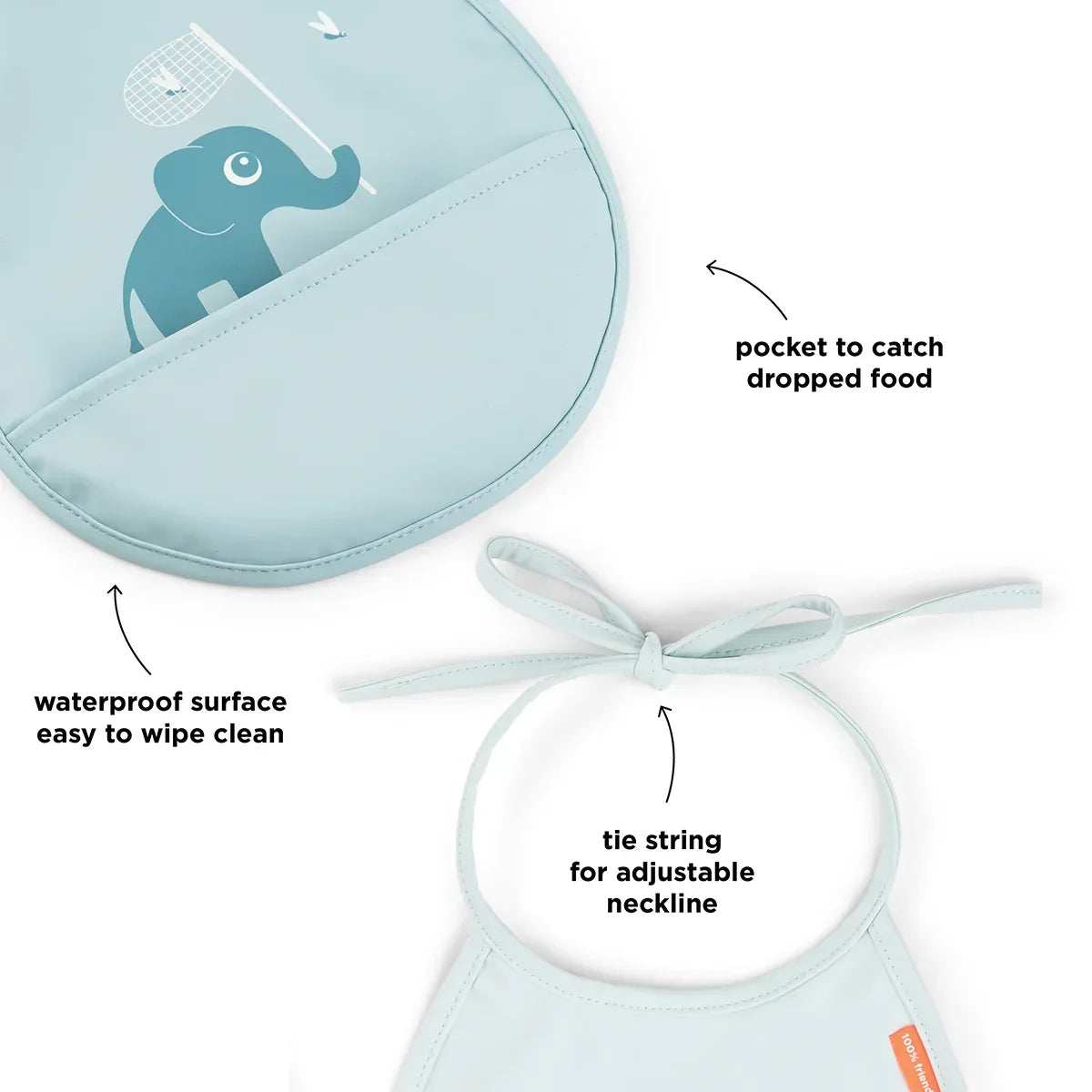Done by Deer® Bib 2-pack Tiny pocket Elphee Blue - Image 7
