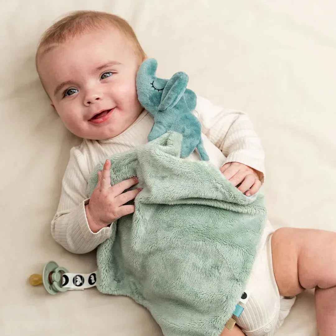 Done by Deer® Comfort Blanket with Pacifier Clip Elphee Blue - Image 4