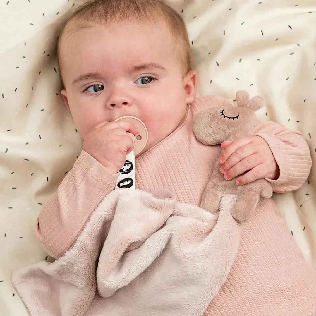 Done by Deer® Comfort Blanket with Pacifier Clip Raffi Powder - Image 5