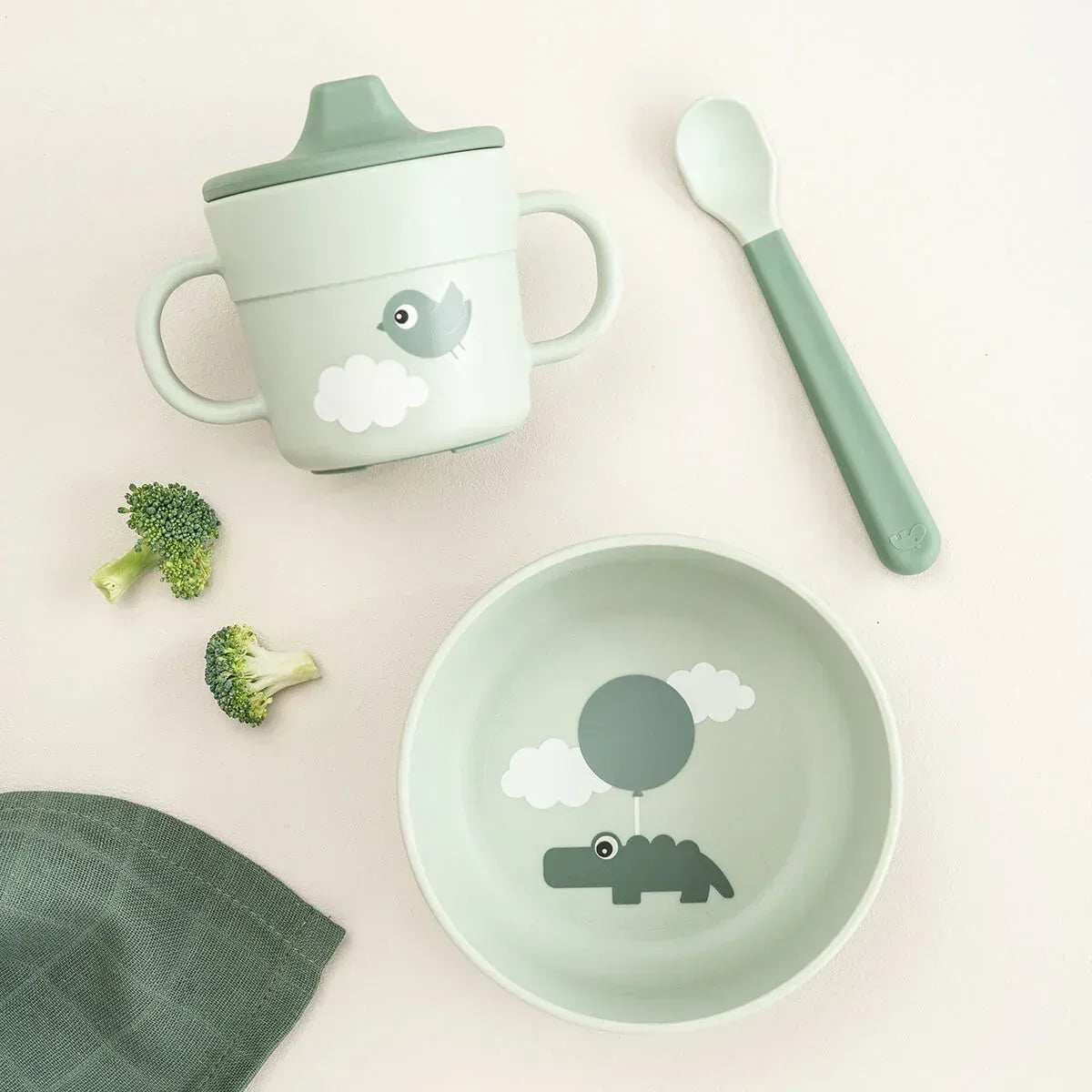 Done by Deer® First Feeding Set Foodie Happy Clouds Green - Image 4