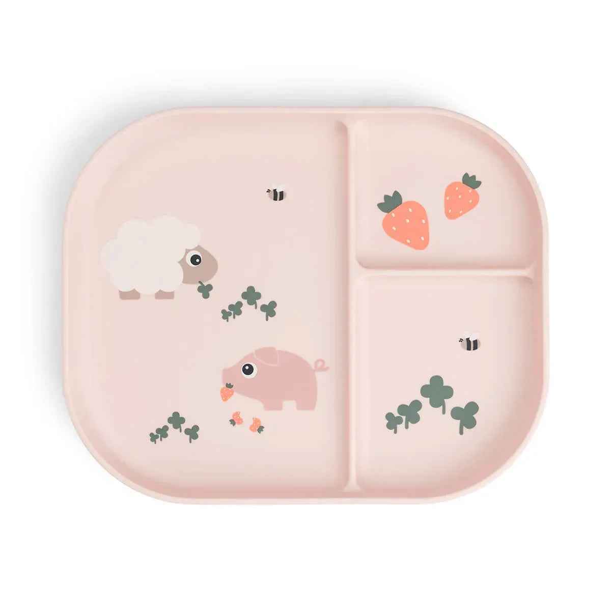 Done by Deer® Foodie compartment plate Tiny Farm Powder