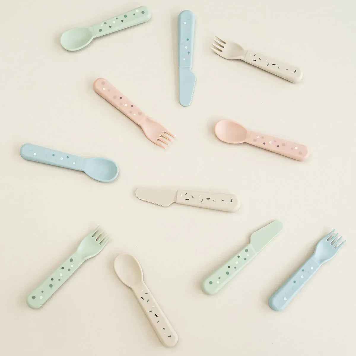 Done by Deer® Foodie cutlery set Happy Dots Sand - Image 4