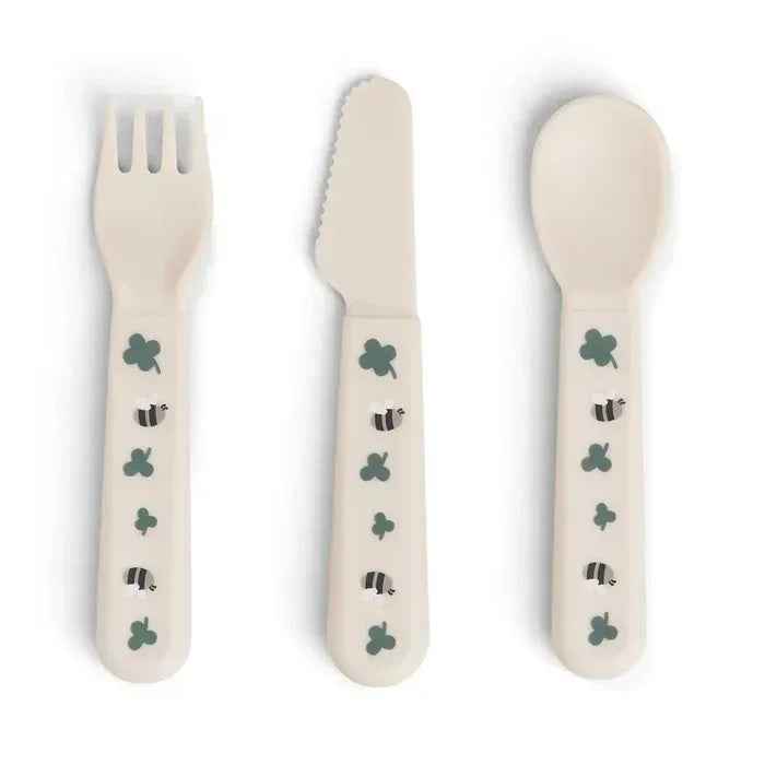 Done by Deer® Foodie cutlery set Tiny farm Sand