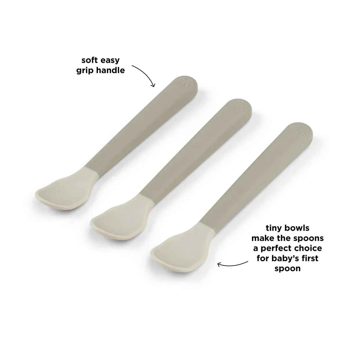 Done by Deer® Foodie Easy-grip Baby Spoon 3-pack Sand - Image 3