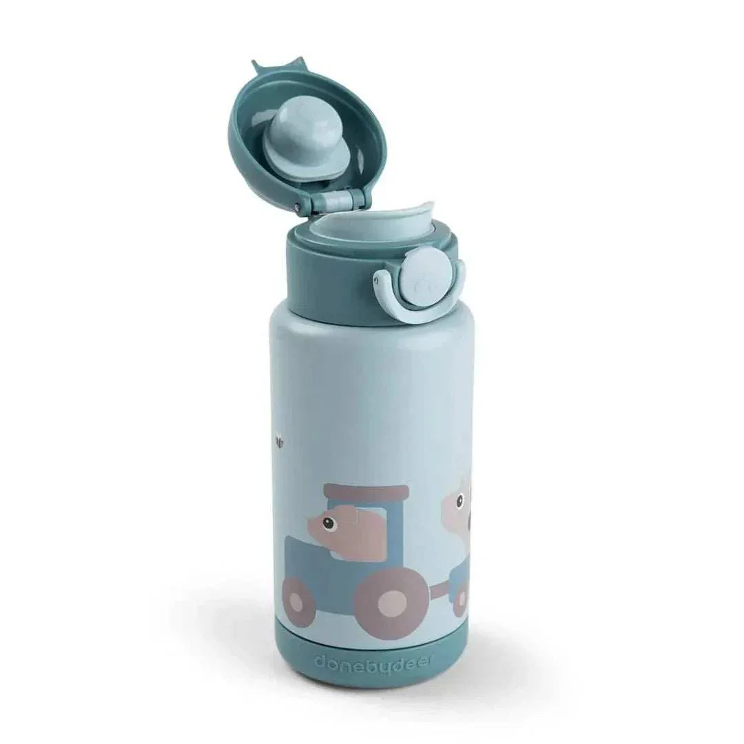 Done by Deer® Insulated bottle 340ml Tiny farm Blue - Image 2