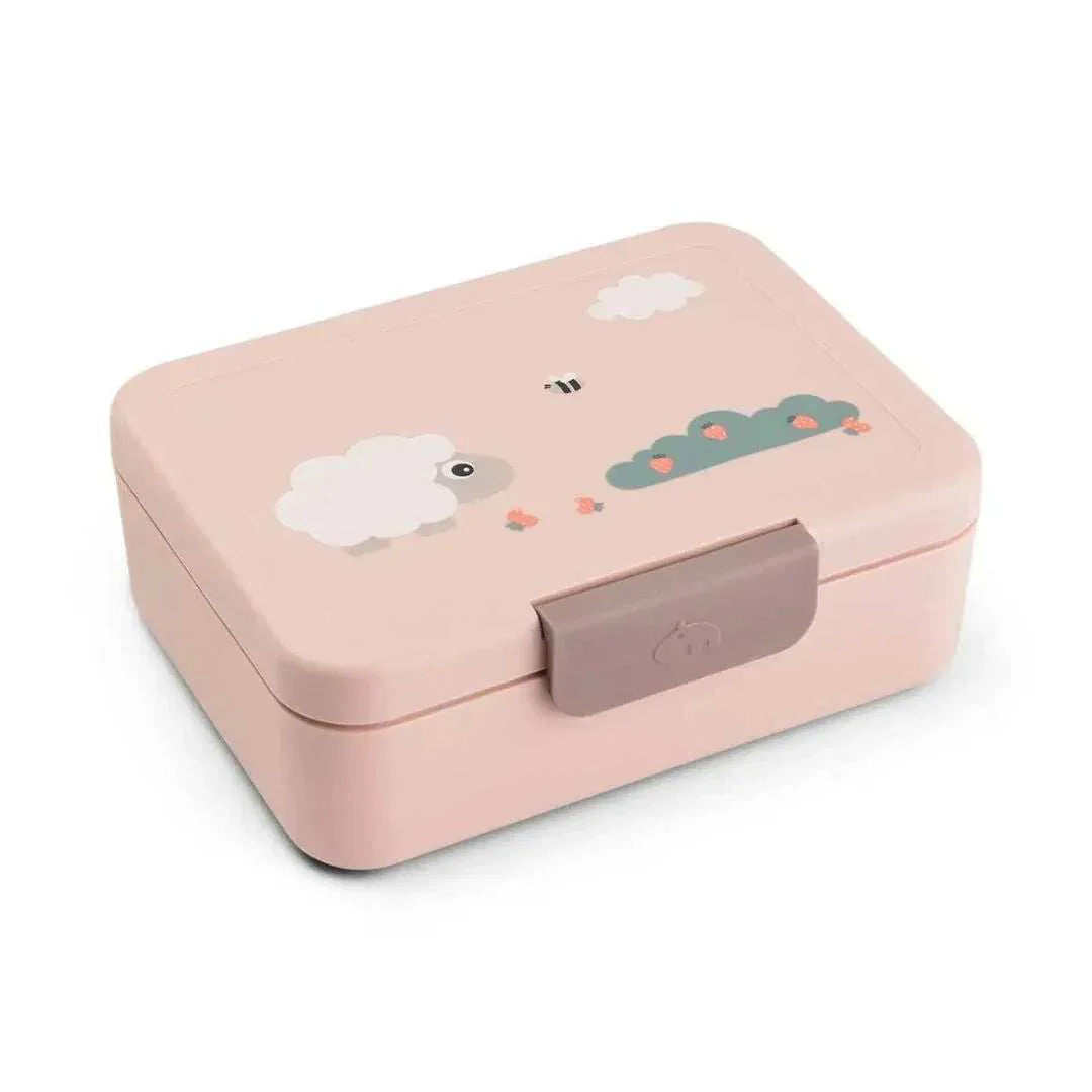 Done by Deer® Lunch box w/divider Tiny farm Powder
