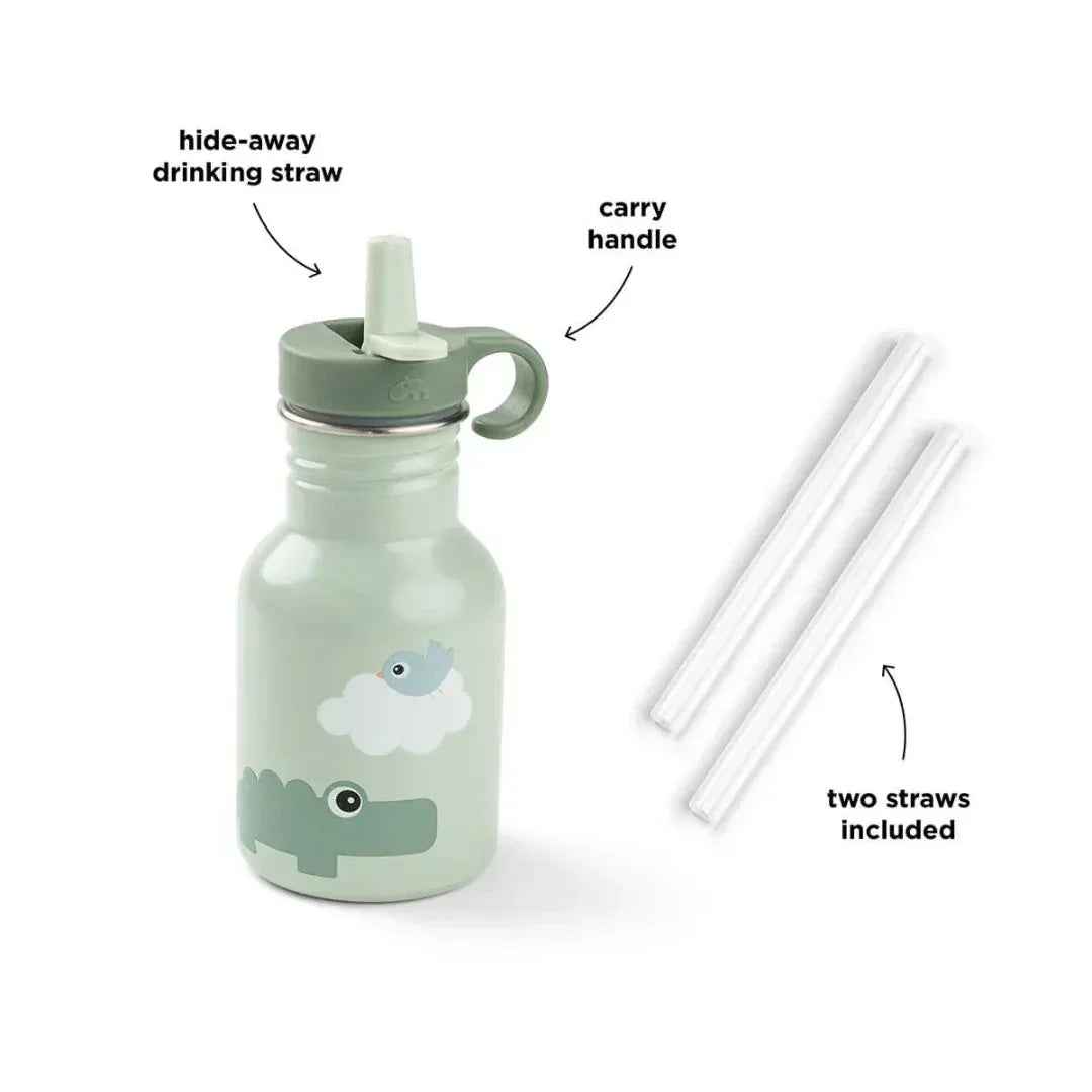 Done by Deer® Metal Straw Bottle Playground Green 350 ml - Image 2