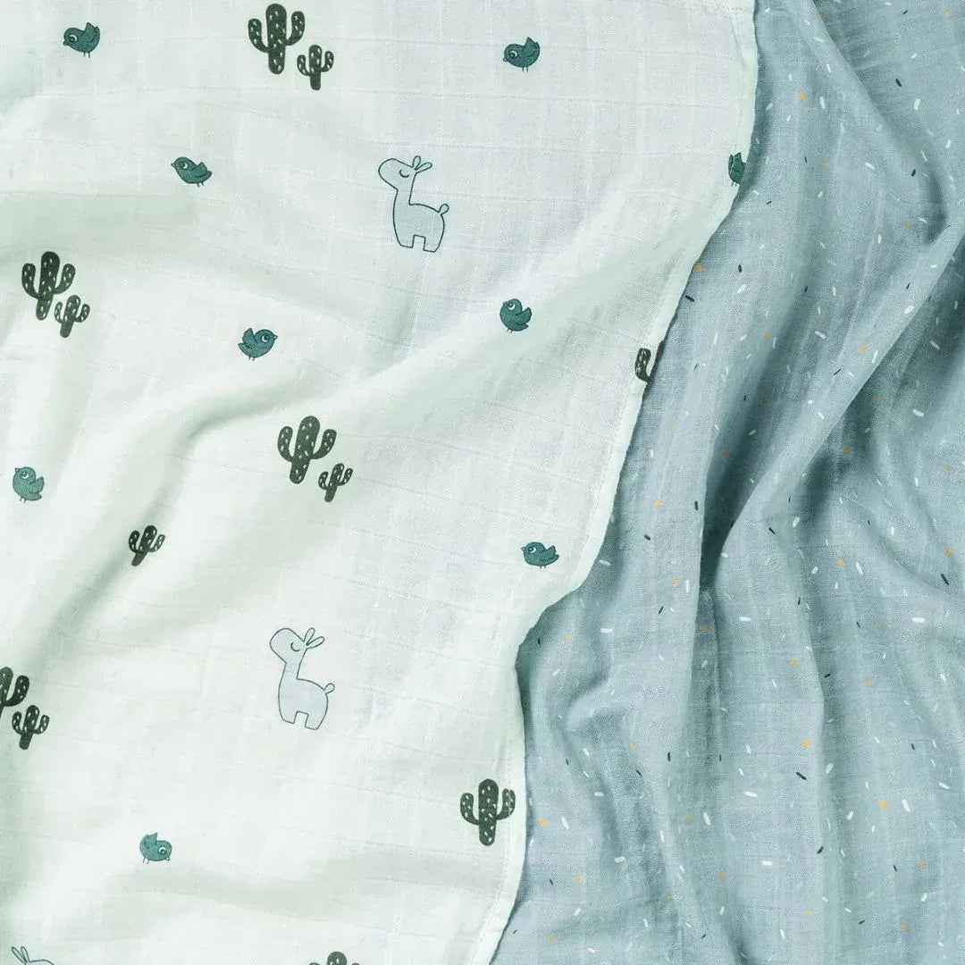 Done by Deer® Muslin Cloth Set Lalee Blue 65x65 - Image 3