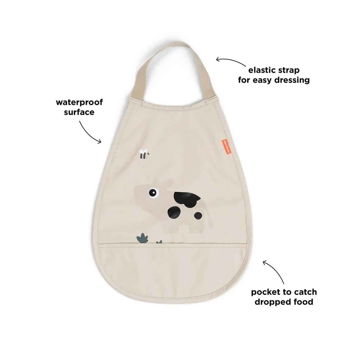 Done by Deer® Pull-over bib Tiny Farm Sand - Image 2