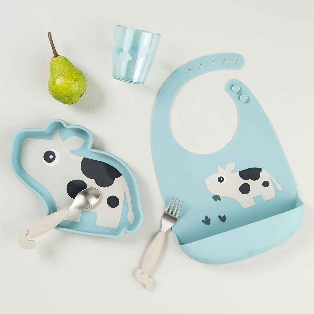 Done by Deer® Silicone bib Dotti Blue - Image 4