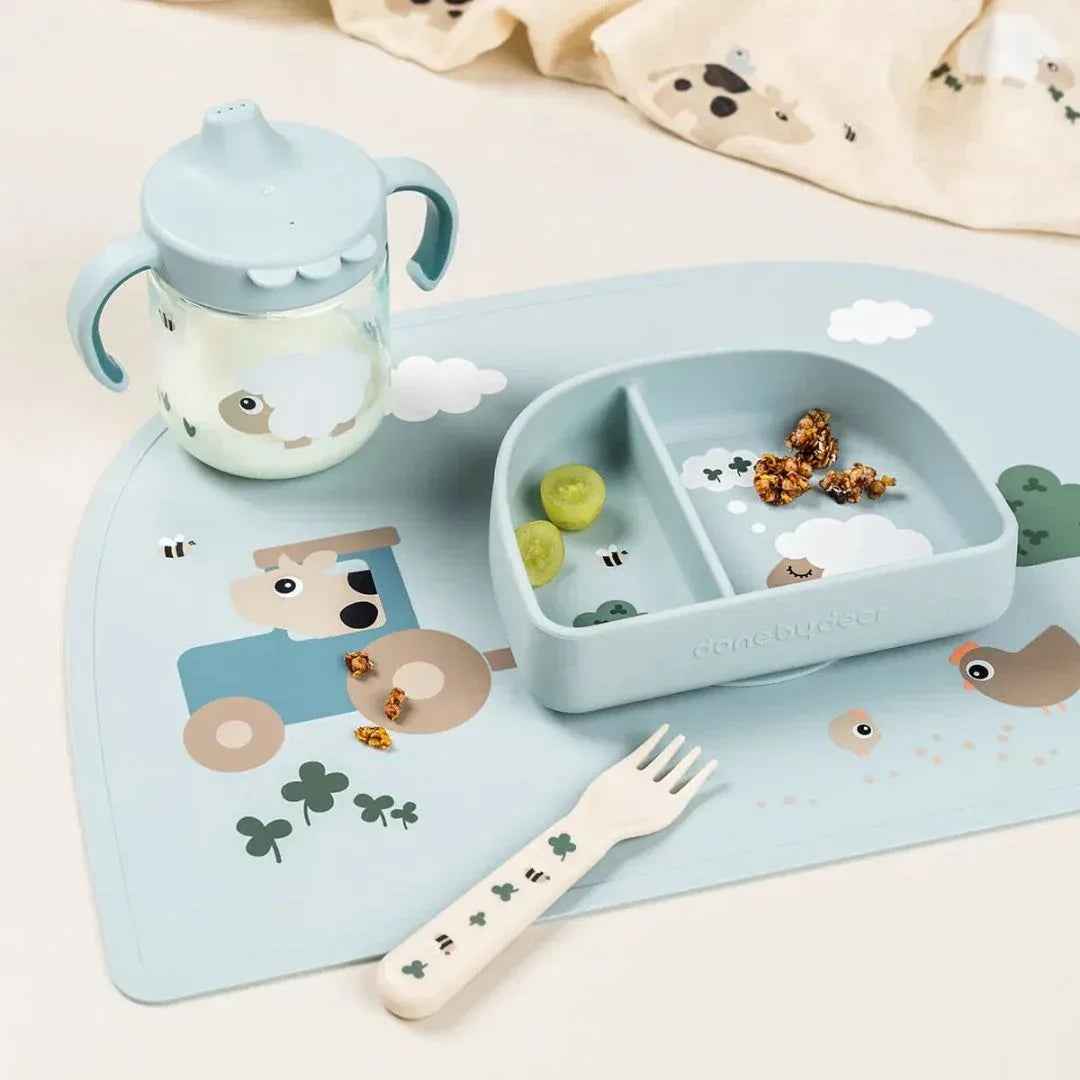 Done by Deer® Silicone Placemat Tiny Farm Blue - Image 4