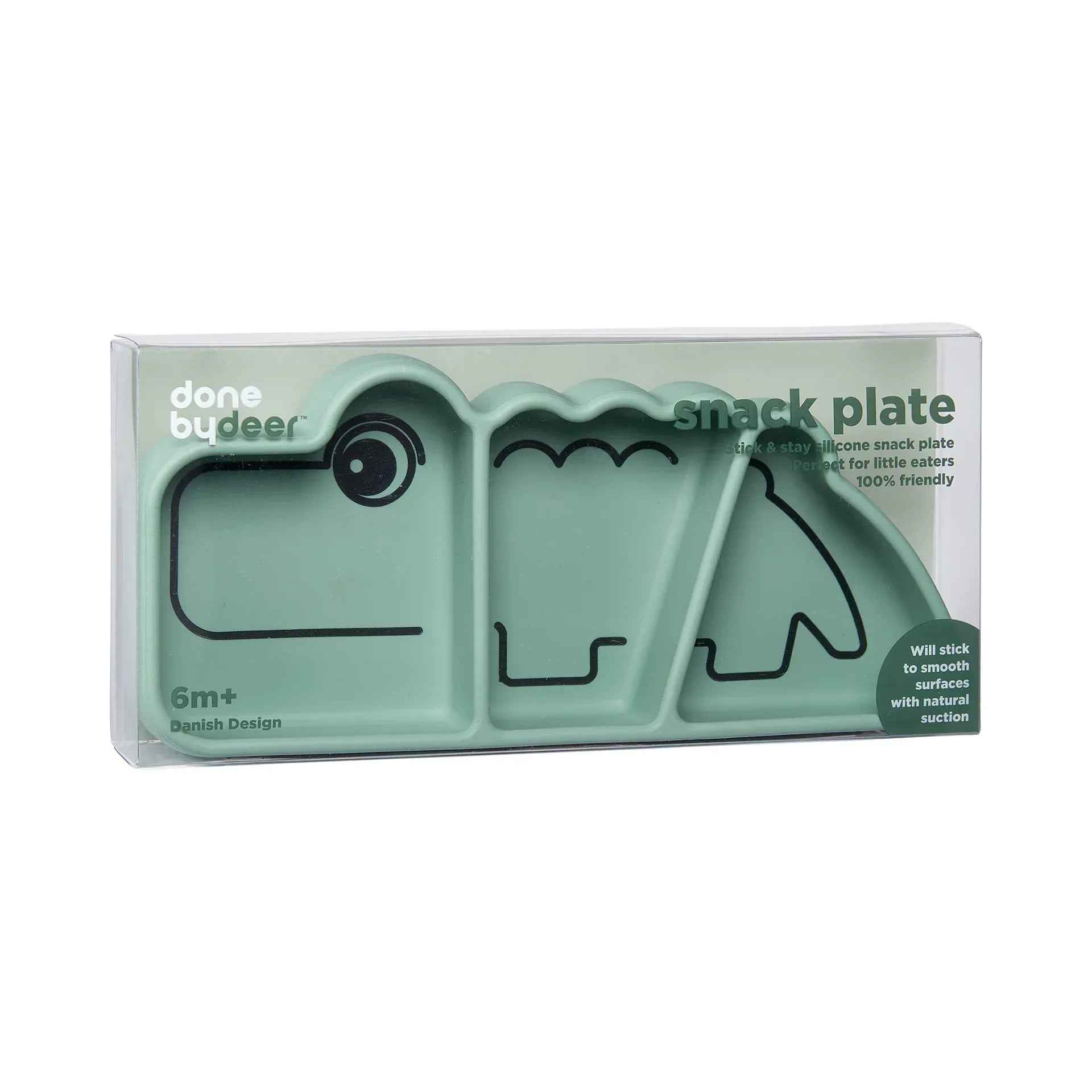 Done by Deer® Silicone Stick&Stay snack plate Croco Green - Image 7