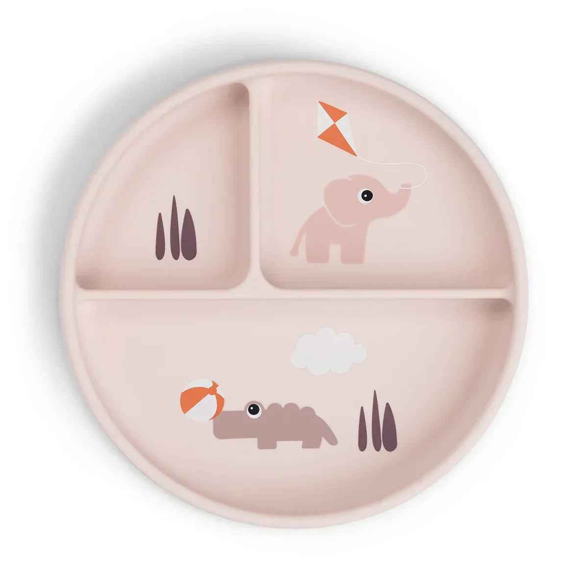Done by Deer® Stick&Stay compartment plate Playground Powder