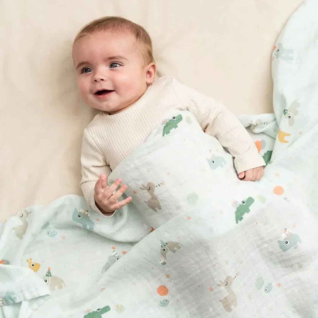 Done by Deer® Swaddle Blanket Celebration Blue 120x120 - Image 3