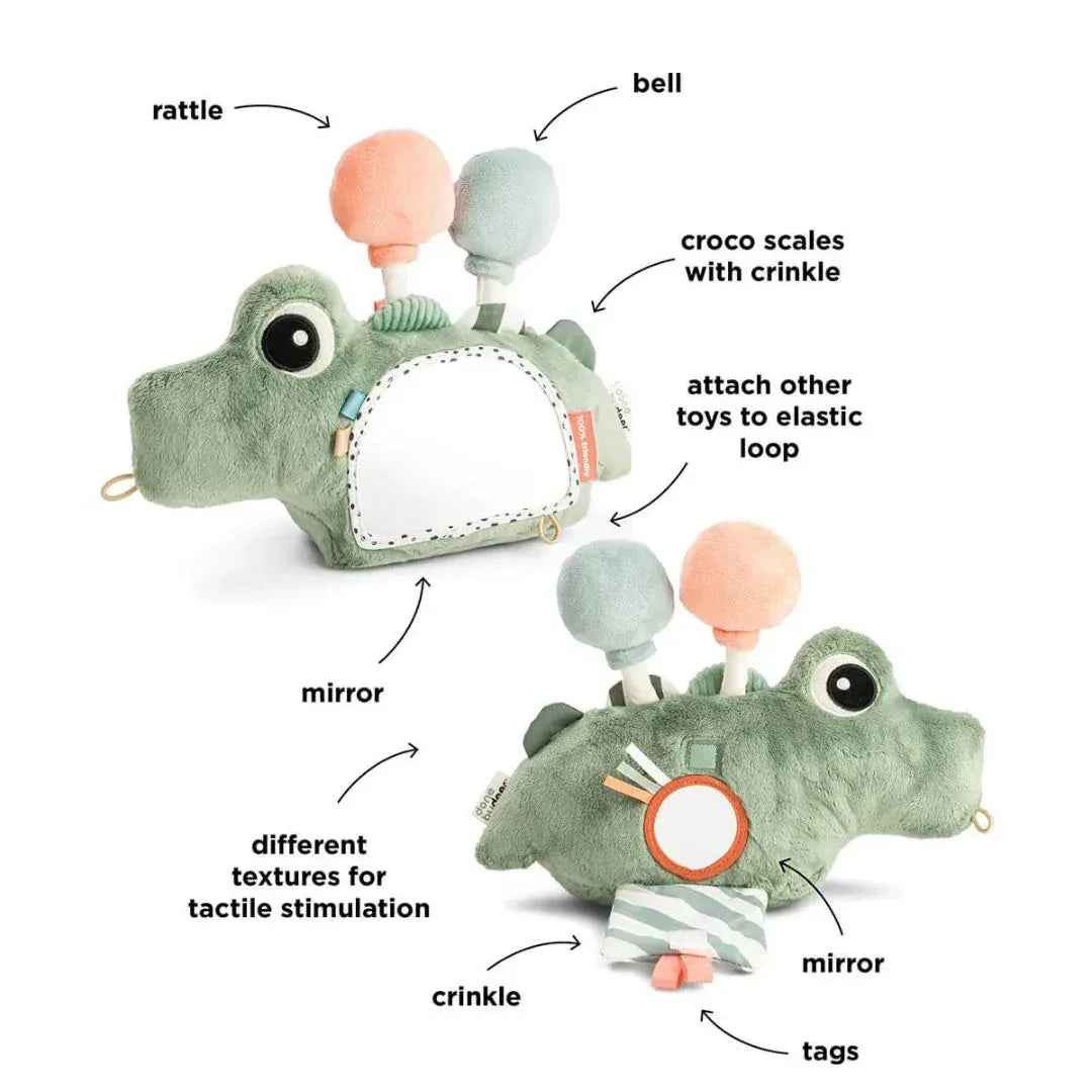 Done by Deer® Tummy Time Sensory Mirror Croco Green - Image 3