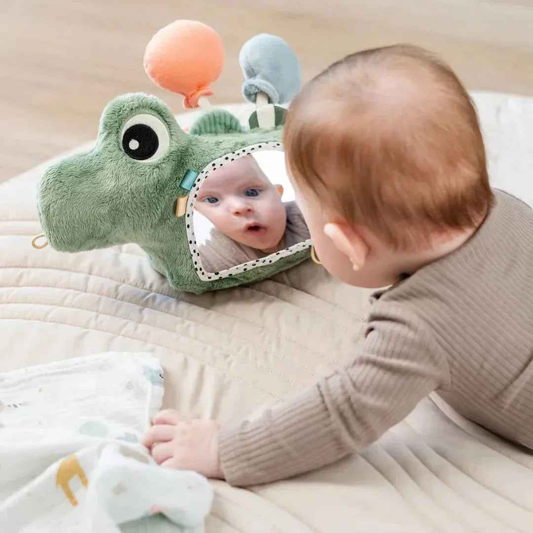 Done by Deer® Tummy Time Sensory Mirror Croco Green - Image 4