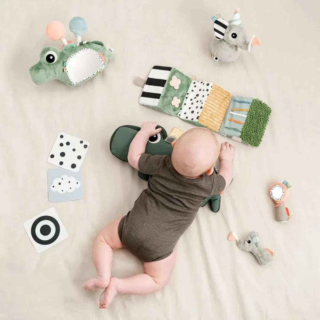 Done by Deer® Tummy Time Sensory Mirror Croco Green - Image 5