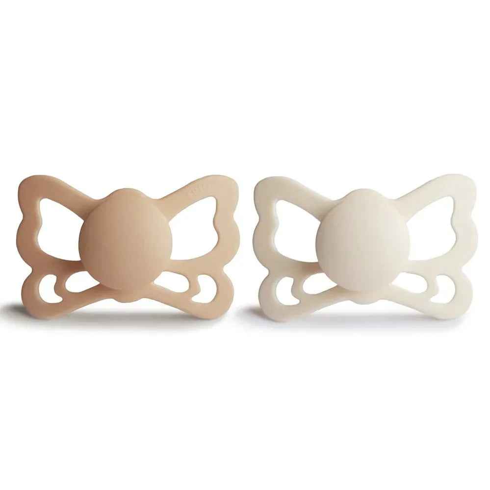 Frigg® Anatomical Silicone Pacifiers Butterfly Silky Satin/Cream (6-18m) - Image 2
