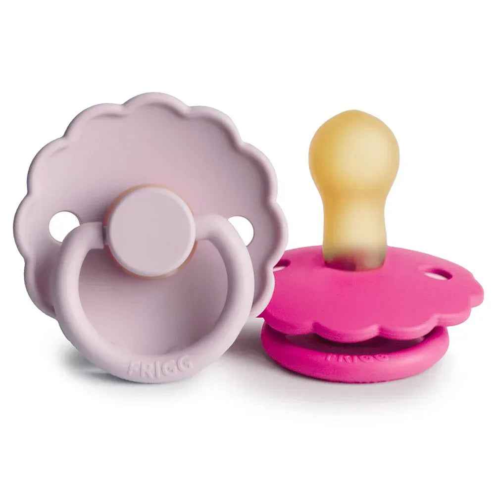 Frigg® Natural rubber Pacifier Daisy Soft Lilac/Fuchsia