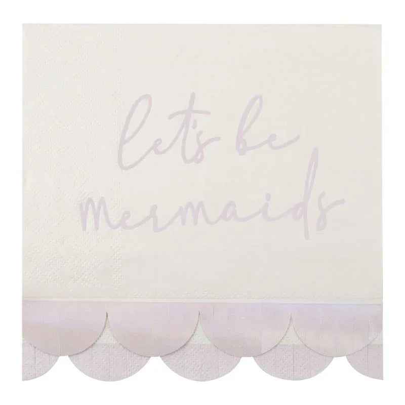 Ginger Ray® Paper Napkin Iridescent & Pink Mermaid - Image 2