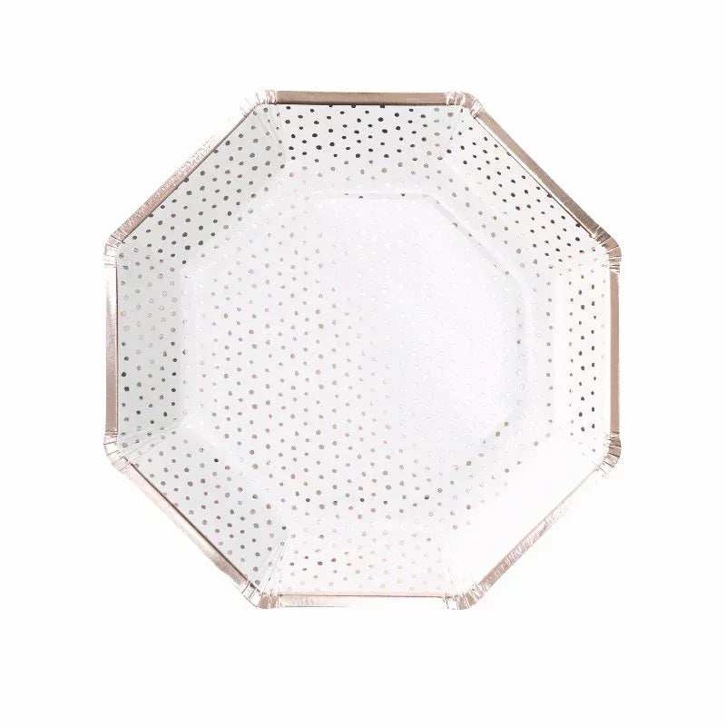 Ginger Ray® Rose Gold Foiled Spotty Paper Plate Pick & Mix - Image 2