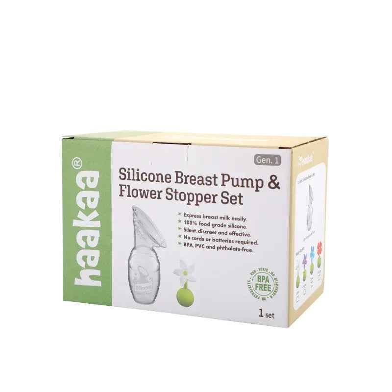 Haakaa® Silicone Pump 100ml Generation 1 with Flower Stopper Combo - Image 3