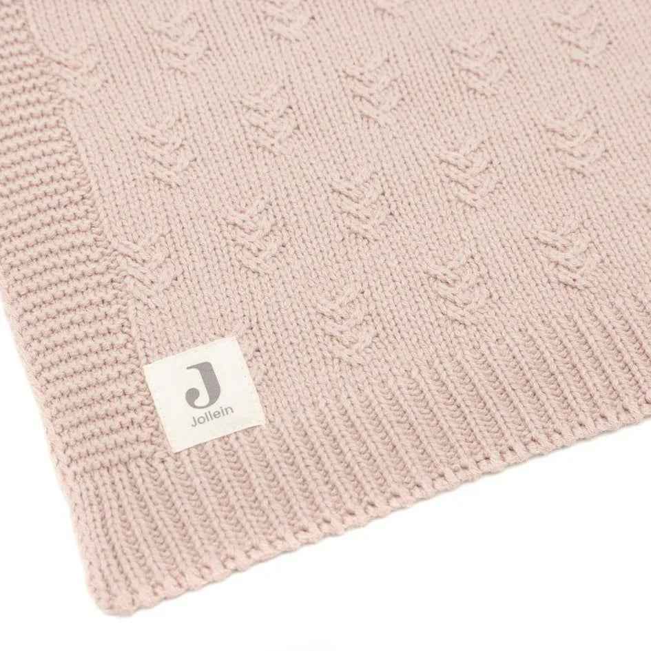 Jollein® Crib Blanket Grain Knit Wild Rose 100x150 - Image 3