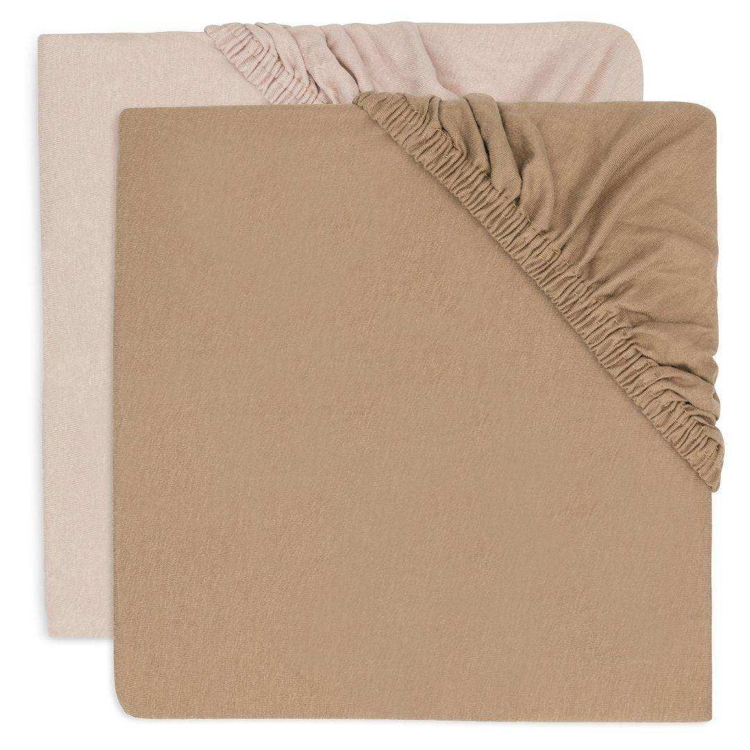 Jollein® Fitted Sheet Jersey 60x120 Wild Rose/Biscuit 2 Pack