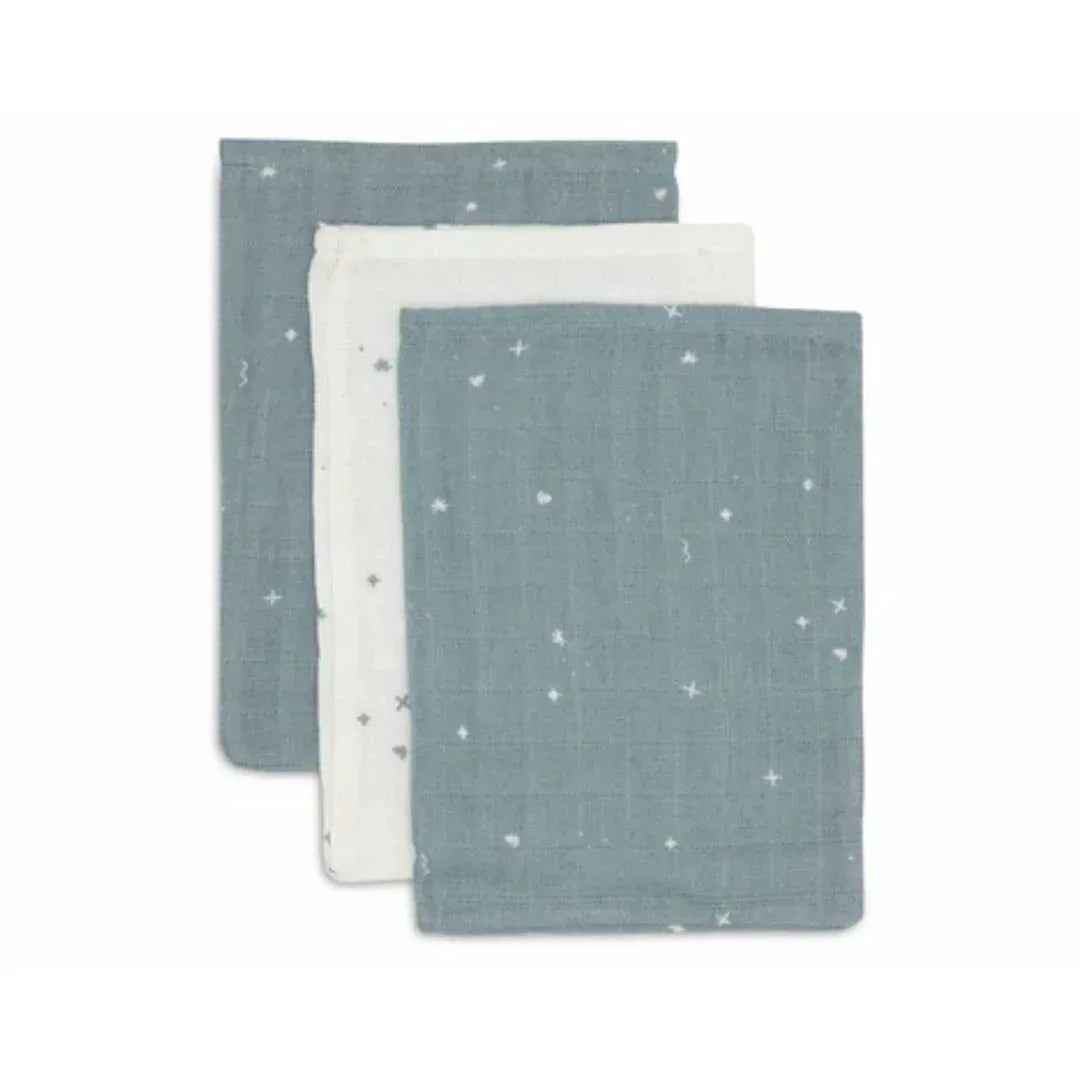 Jollein® Washcloths Muslin Twinkling Sea Green (3pack)