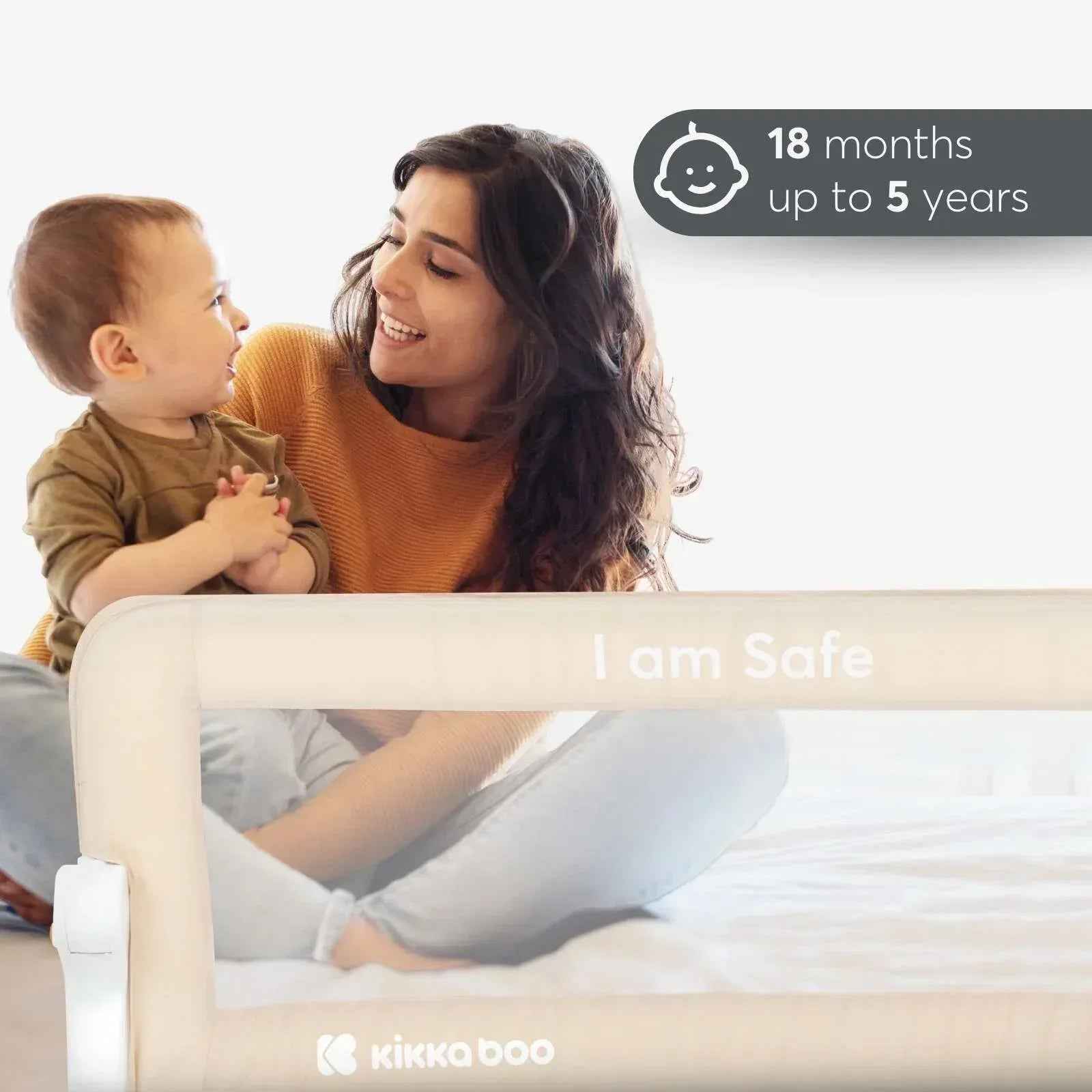 KikkaBoo® Bed rail I am Safe 102cm Beige - Image 4