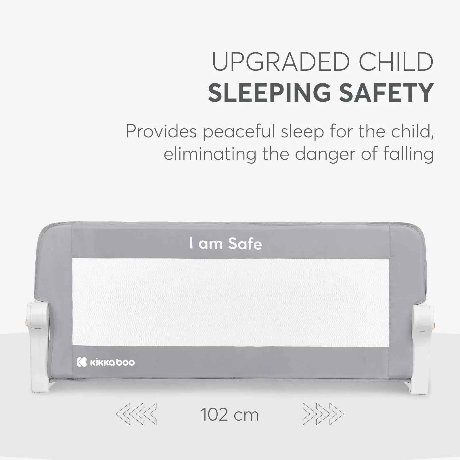 KikkaBoo® Bed rail I am Safe 102cm Grey - Image 2