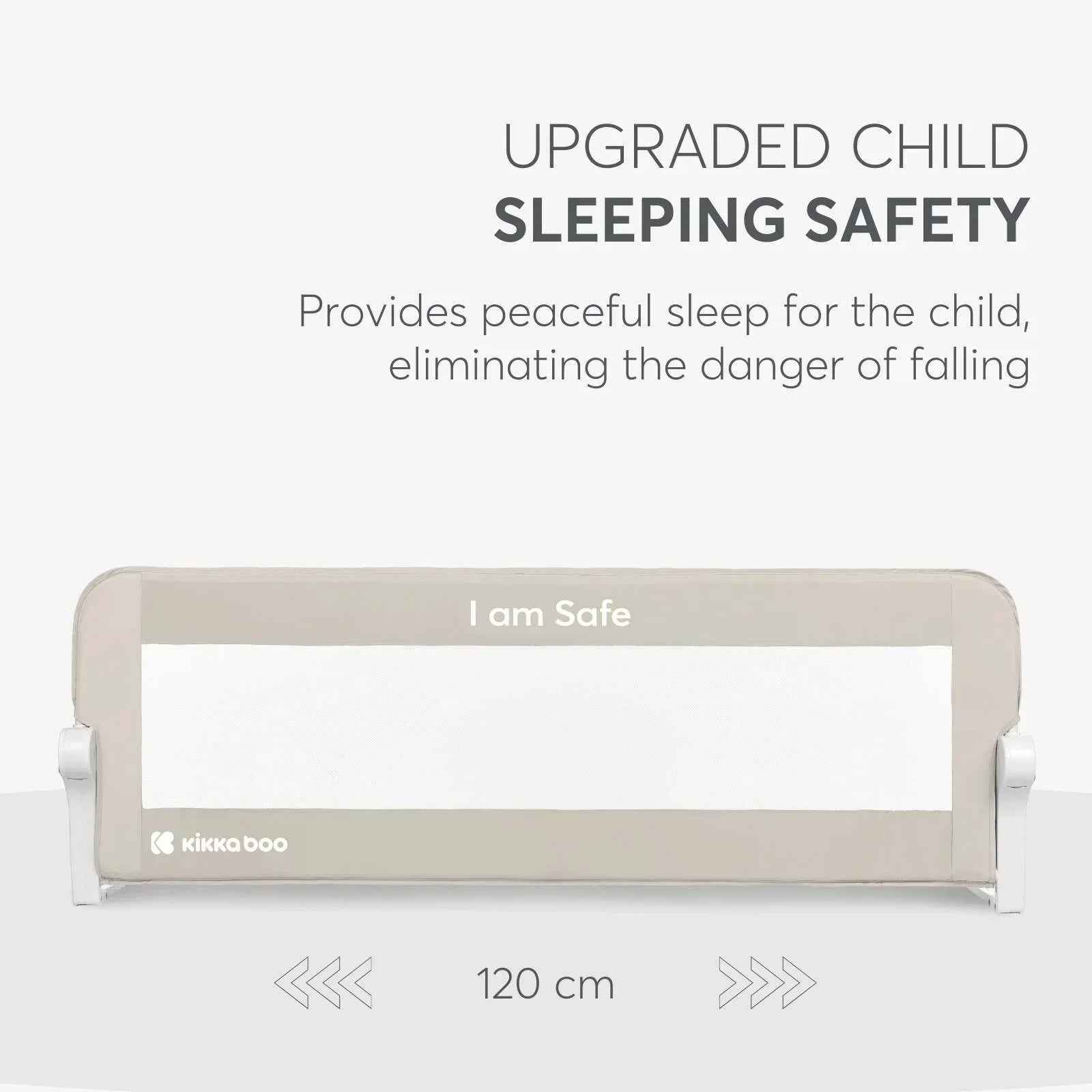 KikkaBoo® Bed rail I am Safe 120 cm Beige - Image 3