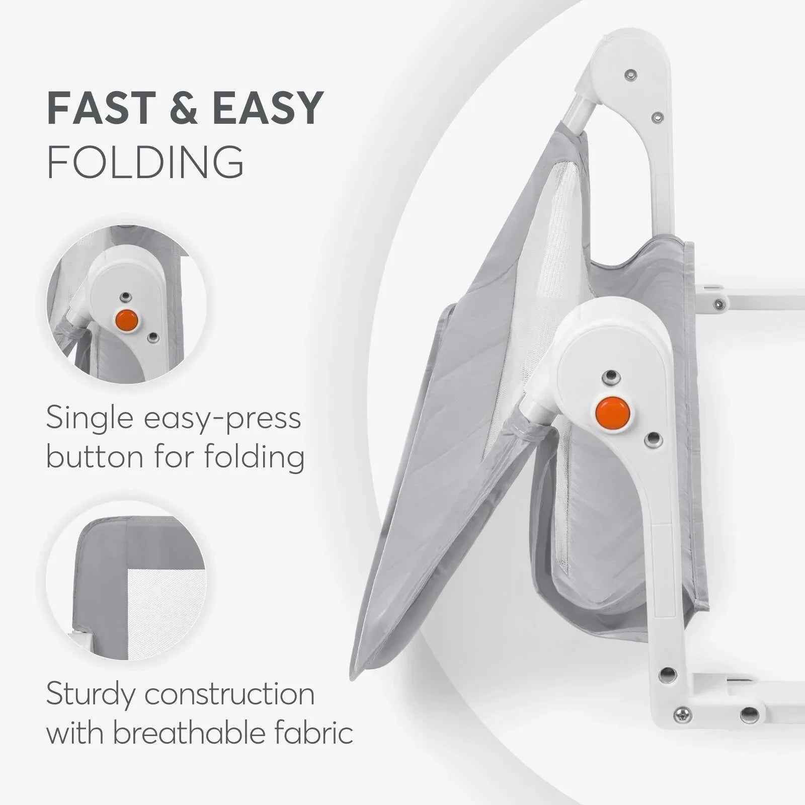 KikkaBoo® Bed rail I am Safe 150cm Grey - Image 3