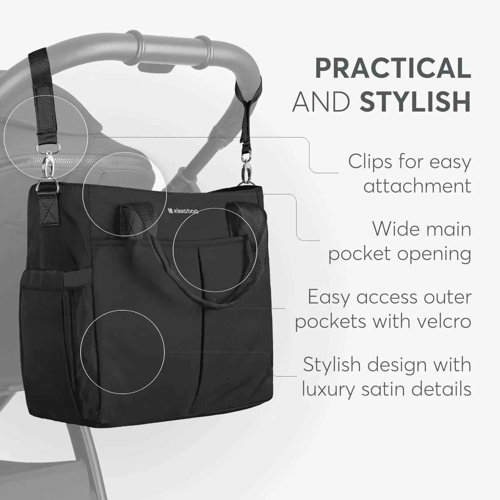 KikkaBoo® Mama bag Brielle Black - Image 3