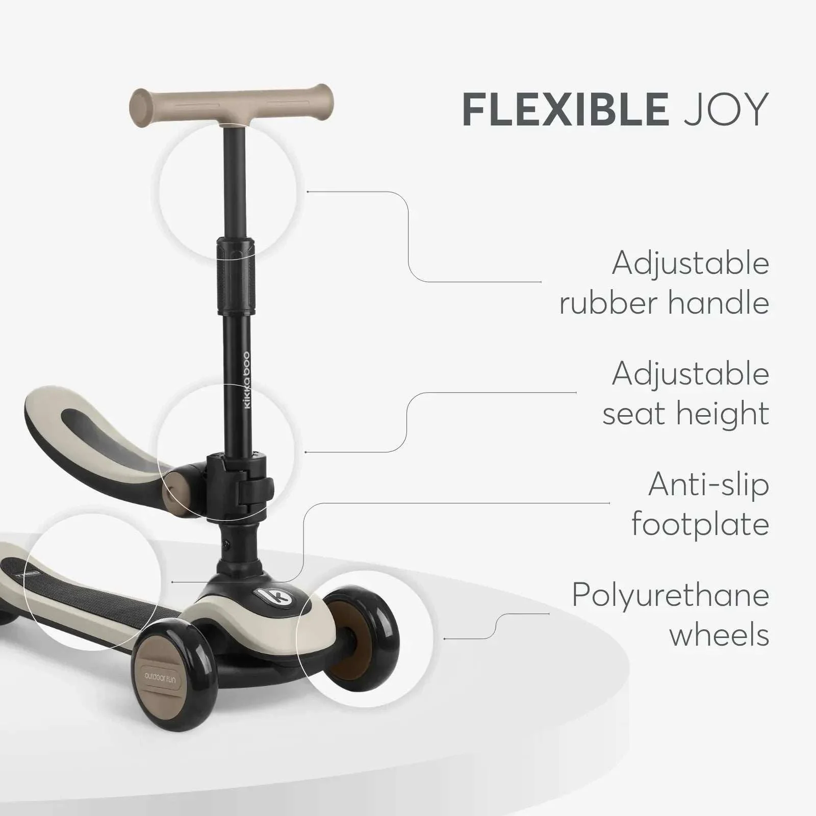 KikkaBoo® Scooter 2in1 Treo Beige - Image 7
