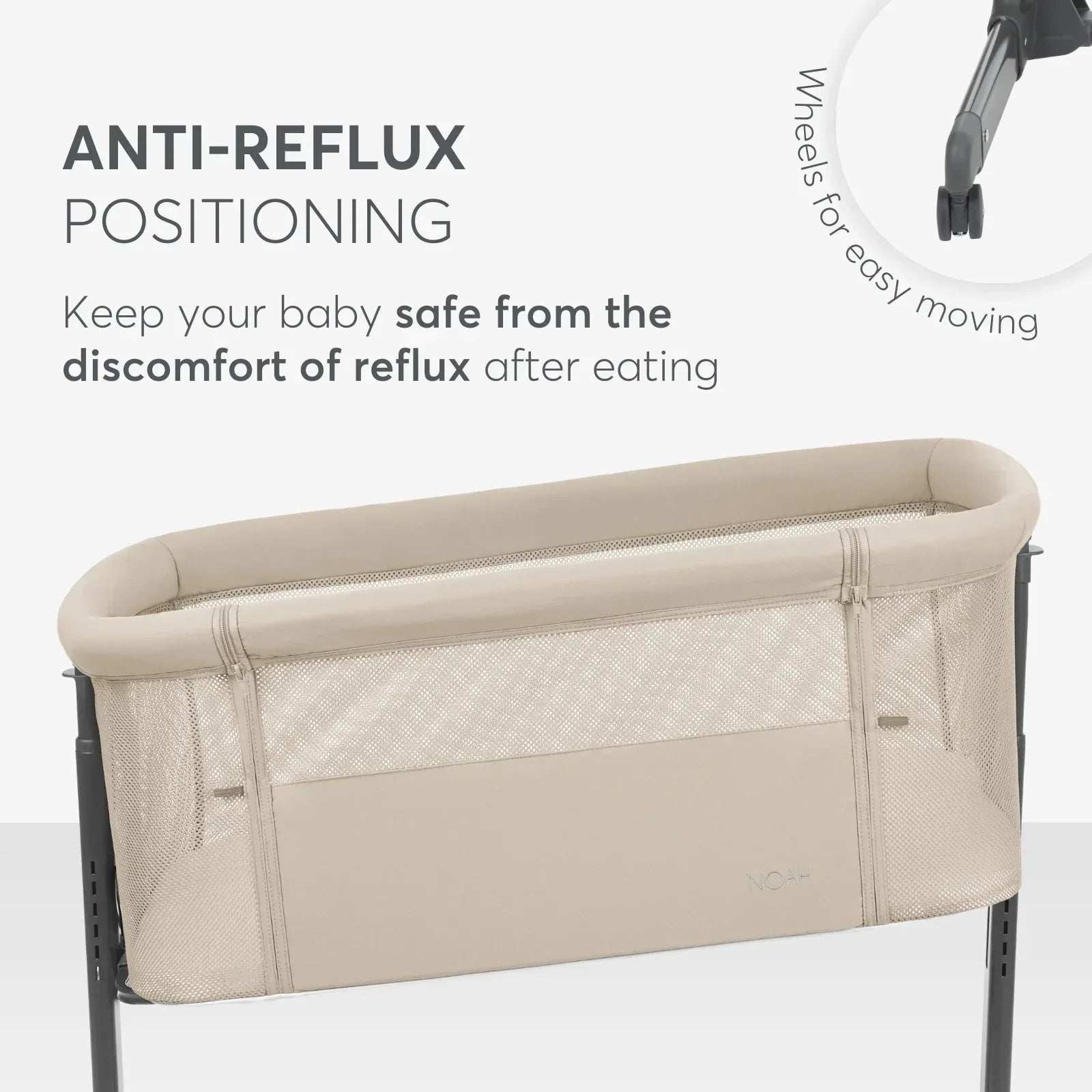 KikkaBoo® Bedside crib Noah Beige 2025 - Image 9