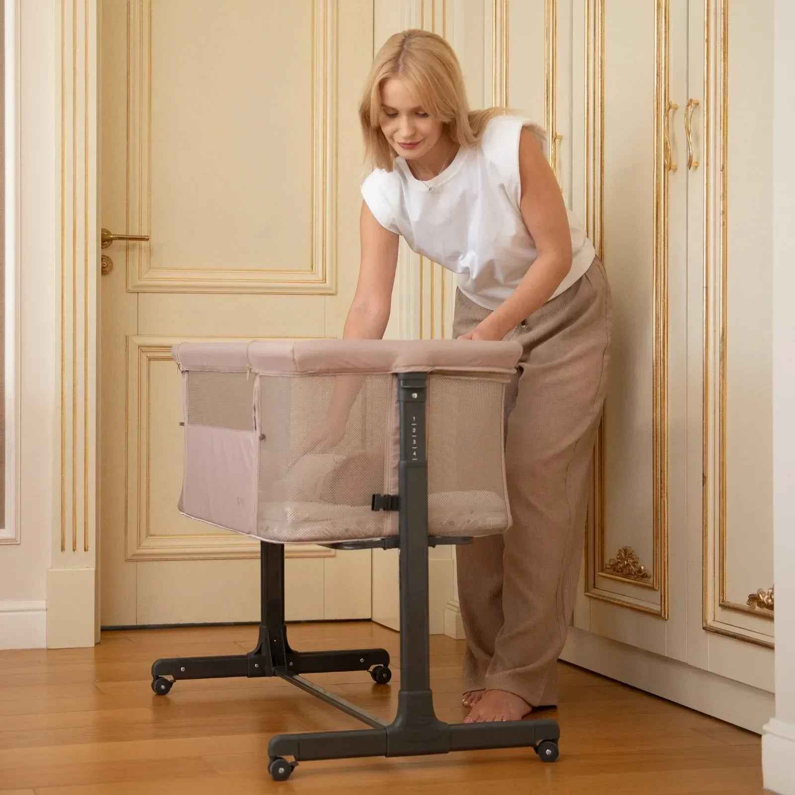 KikkaBoo® Bedside crib Noah Light Grey 2025 - Image 9