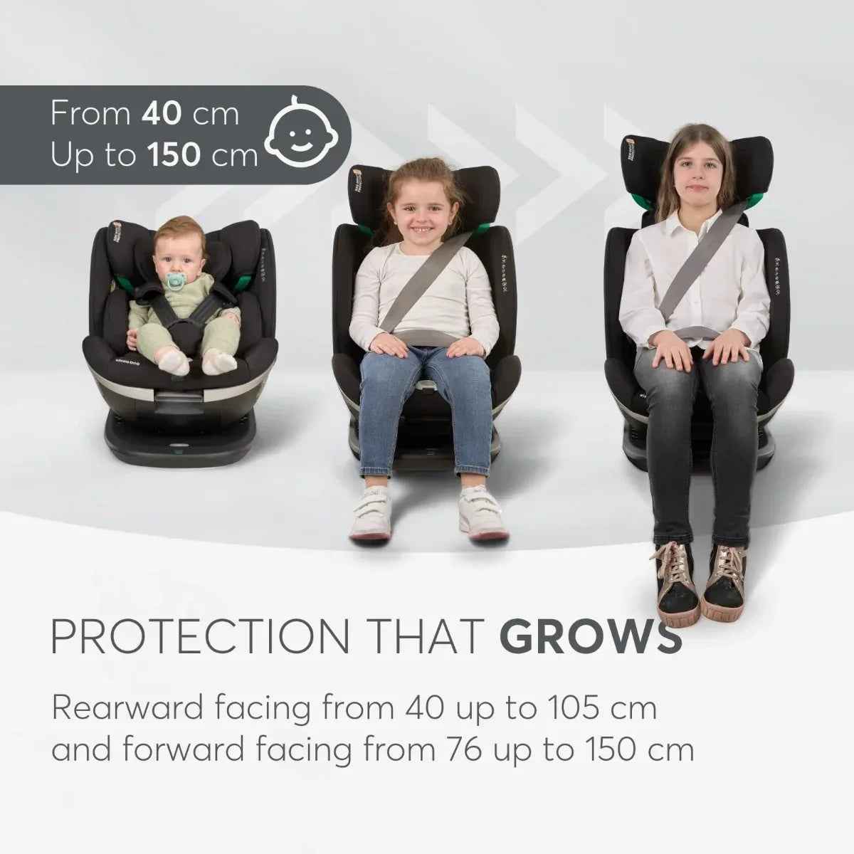 KikkaBoo® Car seat 360° i-Drive i-SIZE (40-150 cm) Light Grey - Image 10