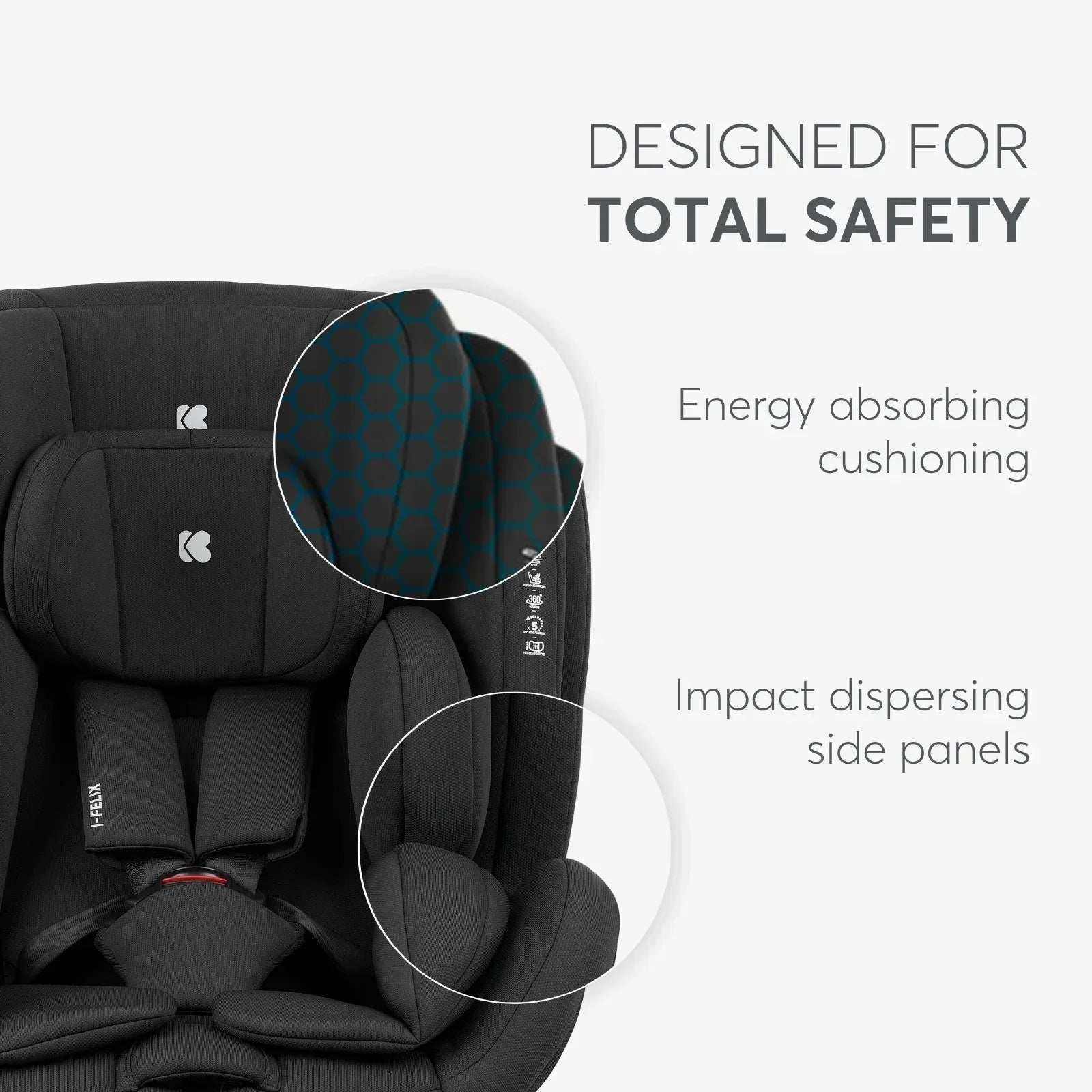 KikkaBoo® Car seat 360° i-Felix i-SIZE (40-150 cm) Black - Image 9