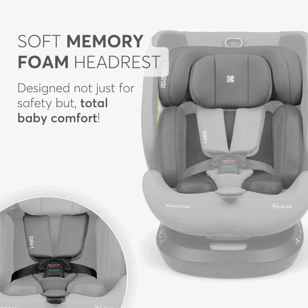 KikkaBoo® Car seat 360°  i-Hike i-SIZE (40-150 cm) Light Grey 2025 - Image 10